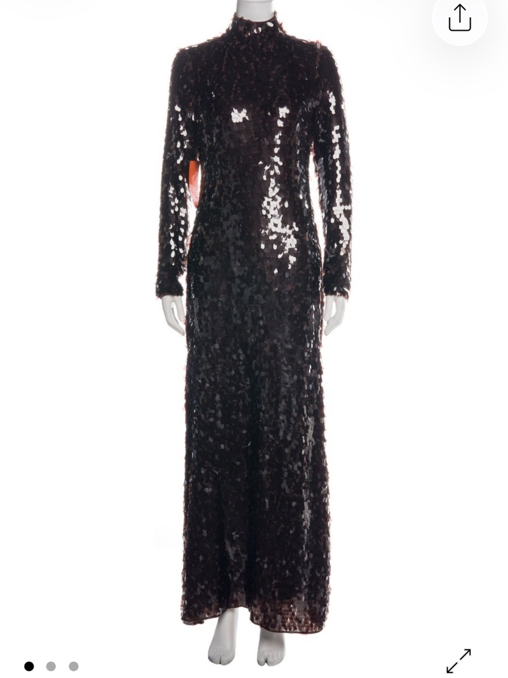 Simon Miller Black Sequin Long-Sleeve Gown